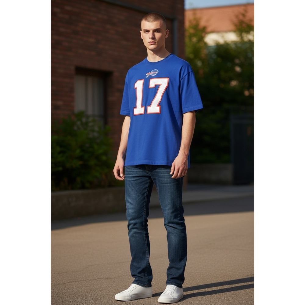 Nike Buffalo Bills Josh Allen 17 Mens Blue Graphic TShirt Large NWT NFL Football